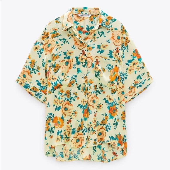 ZARA Floral Print Shirt + Shorts 2pc Coord Set BNWT - Picture 7 of 8